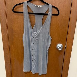 BKE Gray Button-Front Tank Top